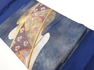 引箔ヱ霞に蔦・花鳥・菱模様織出し名古屋帯